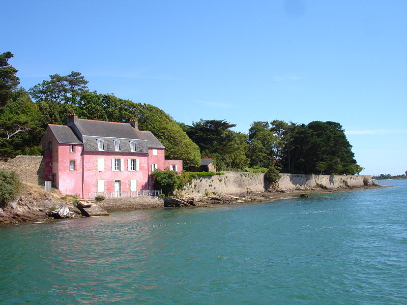 maison rose du golfe du morbihan
